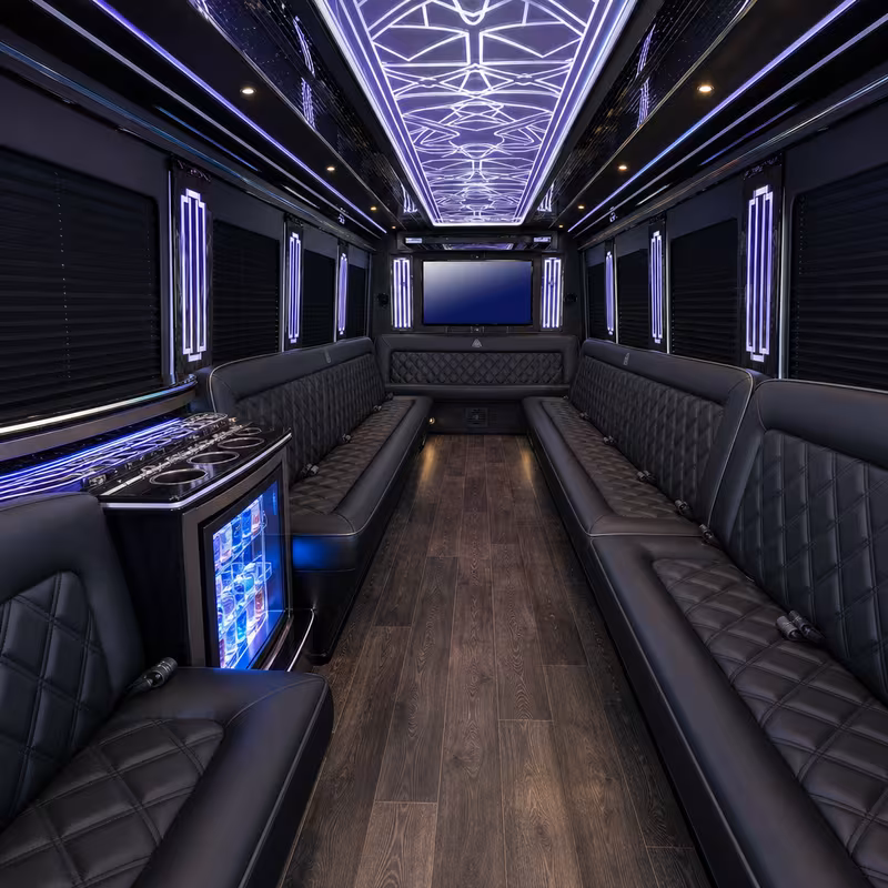 15 Passenger Party Bus Interior