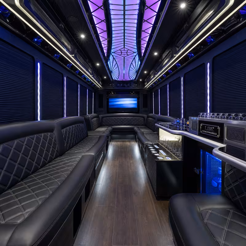 15 Passenger Party Bus Interior