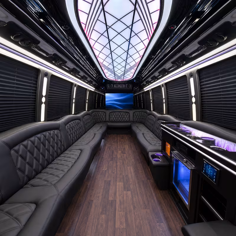 25 Passenger Party Bus Interior