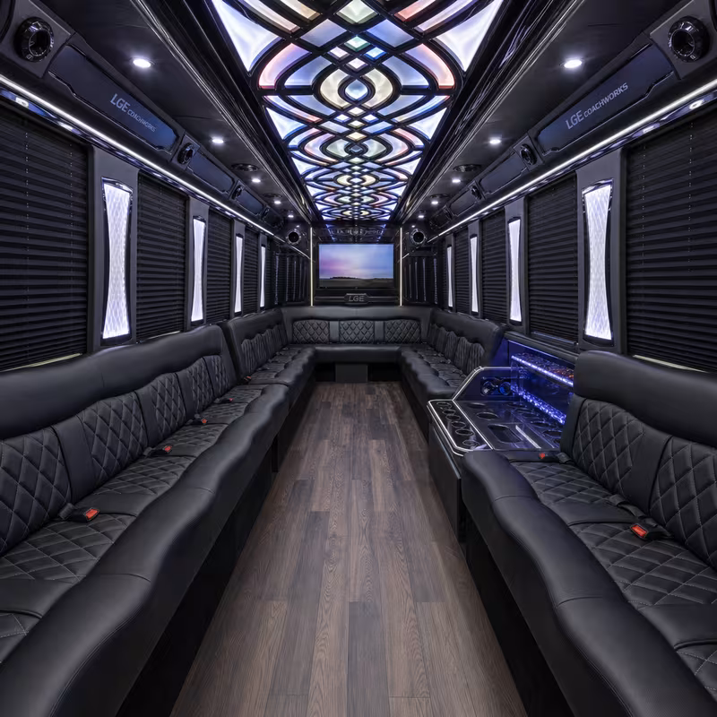 25 Passenger Party Bus Interior