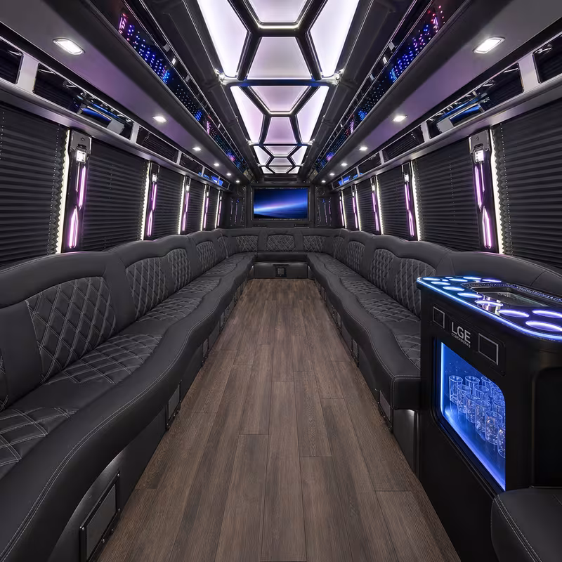 30 Passenger Party Bus Inside