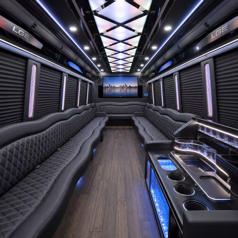 40 Passenger Party Bus Inside