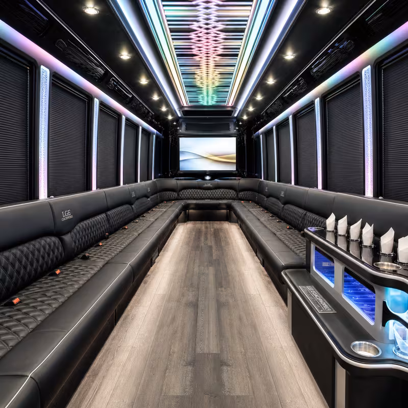 40 Passenger Party Bus Interior