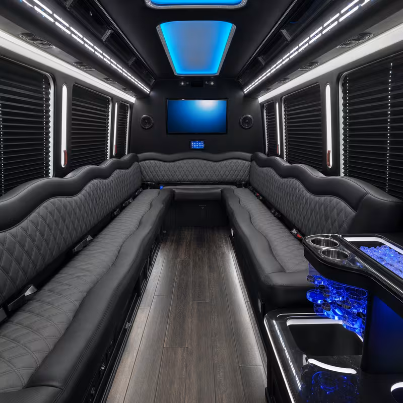 14 Passenger Sprinter Limo Inside