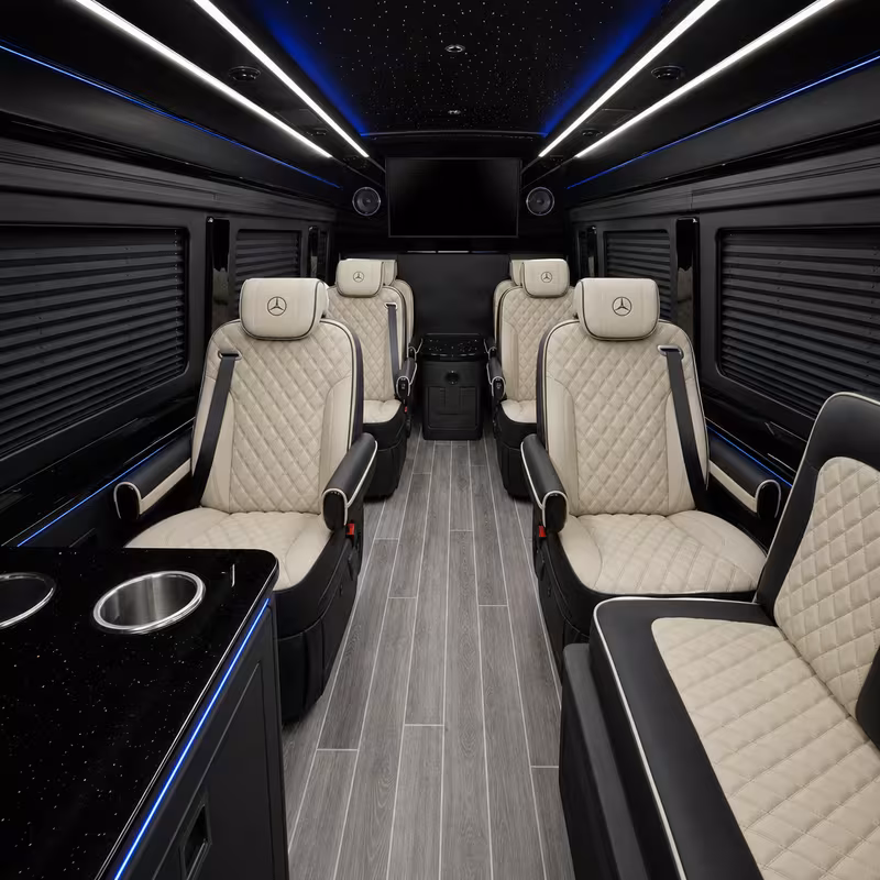 Sprinter Van Rental with Driver Interior